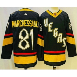 Men's Vegas Golden Knights #81 Jonathan Marchessault Black 2022 Reverse Retro Authentic Jersey
