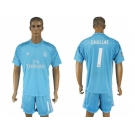 Real Madrid #1 Casillas Sky Blue Goalkeeper Soccer Club Jersey