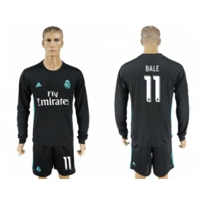 Real Madrid #11 Bale Away Long Sleeves Soccer Club Jersey
