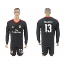 Real Madrid #13 K.Casilla Black Goalkeeper Long Sleeves Soccer Club Jersey