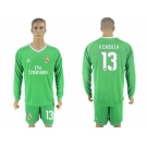 Real Madrid #13 K.Casilla Green Goalkeeper Long Sleeves Soccer Club Jersey