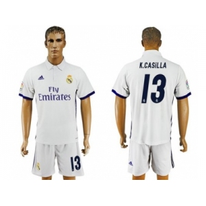 Real Madrid #13 K.Casilla White Home Soccer Club Jersey2