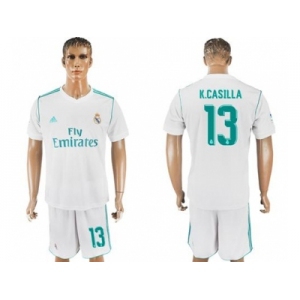 Real Madrid #13 K.Casilla White Home Soccer Club Jersey