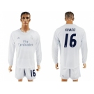 Real Madrid #16 Kovacic Marine Environmental Protection Home Long Sleeves Soccer Club Jersey