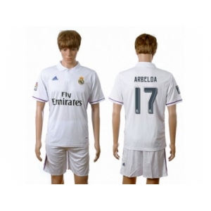 Real Madrid #17 Arbeloa White Home Soccer Club Jersey1