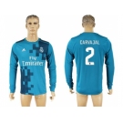 Real Madrid #2 Carvajal Sec Away Long Sleeves Soccer Club Jersey