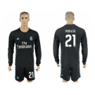 Real Madrid #21 Morata Away Long Sleeves Soccer Club Jersey