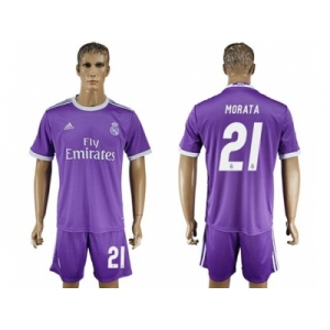 Real Madrid #21 Morata Away Soccer Club Jersey5