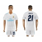 Real Madrid #21 Morata White Home Soccer Club Jersey 2