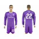 Real Madrid #22 Isco Away Long Sleeves Soccer Club Jersey 1