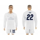 Real Madrid #22 Isco Marine Environmental Protection Home Long Sleeves Soccer Club Jersey