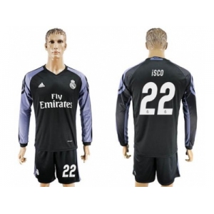Real Madrid #22 Isco Sec Away Long Sleeves Soccer Club Jersey 1