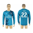 Real Madrid #22 Isco Sec Away Long Sleeves Soccer Club Jersey