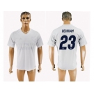 Real Madrid #23 Beckham Marine Environmental Protection Home Soccer Club Jersey 1