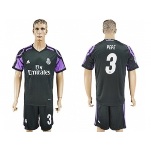 Real Madrid #3 Pepe Sec Away Soccer Club Jersey