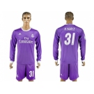 Real Madrid #31 R.Yanez Away Long Sleeves Soccer Club Jersey 1