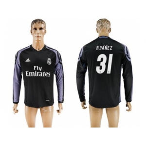 Real Madrid #31 R.Yanez Sec Away Long Sleeves Soccer Club Jersey 1