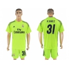 Real Madrid #31 R.Yanez Shiny Green Goalkeeper Soccer Club Jersey