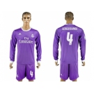 Real Madrid #4 Sergio Ramos Away Long Sleeves Soccer Club Jersey 1