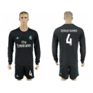 Real Madrid #4 Sergio Ramos Away Long Sleeves Soccer Club Jersey