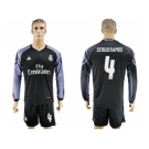 Real Madrid #4 Sergio Ramos Sec Away Long Sleeves Soccer Club Jersey 1