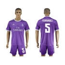 Real Madrid #5 Fernandez Away Soccer Club Jersey