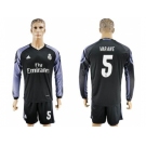 Real Madrid #5 Varane Sec Away Long Sleeves Soccer Club Jersey 1
