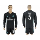 Real Madrid #5 Zidane Away Long Sleeve Soccer Club Jersey