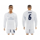 Real Madrid #6 Nacho Marine Environmental Protection Home Long Sleeves Soccer Club Jersey