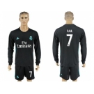 Real Madrid #7 Raul Away Long Sleeves Soccer Club Jersey