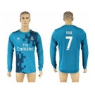 Real Madrid #7 Raul Sec Away Long Sleeves Soccer Club Jersey