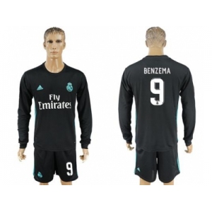 Real Madrid #9 Benzema Away Long Sleeves Soccer Club Jersey