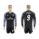 Real Madrid #9 Benzema Sec Away Long Sleeves Soccer Club Jersey 1