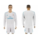 Real Madrid Blank White Home Long Sleeves Soccer Club Jersey