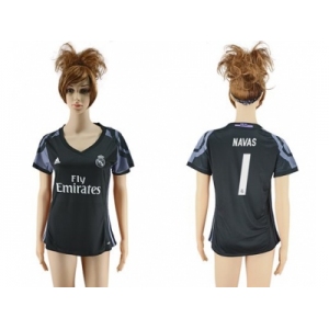 Women's Real Madrid #1 Navas Sec Away Soccer Club Jersey