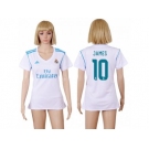 Women's Real Madrid #10 James Home Soccer Club Jersey