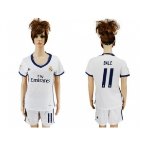 Women's Real Madrid #11 Bale Home Soccer Club Jersey3