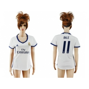 Women's Real Madrid #11 Bale Home Soccer Club Jersey4