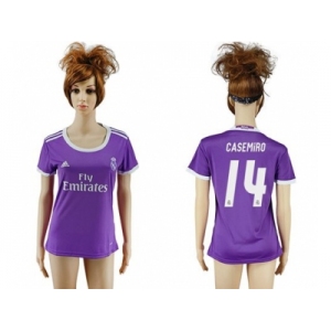 Women's Real Madrid #14 Casemiro Away Soccer Club Jersey1