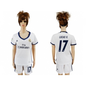Women's Real Madrid #17 Lucas V. Home Soccer Club Jersey2