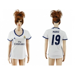 Women's Real Madrid #19 Modric Home Soccer Club Jersey4
