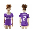 Women's Real Madrid #2 Carvajal Away Soccer Club Jersey2