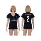Women's Real Madrid #2 Carvajal Away Soccer Club Jersey