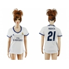 Women's Real Madrid #21 Morata Home Soccer Club Jersey3
