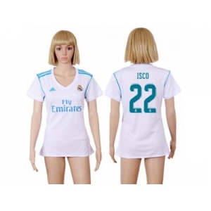 Women's Real Madrid #22 Isco Home Soccer Club Jersey