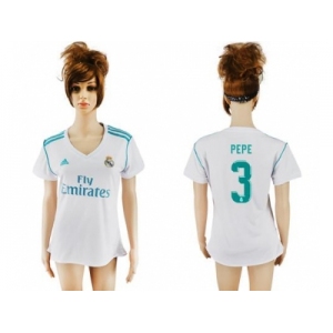Women's Real Madrid #3 Pepe Home Soccer Club Jersey
