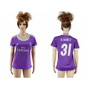 Women's Real Madrid #31 R.Yanez Away Soccer Club Jersey1