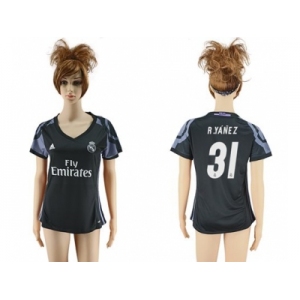 Women's Real Madrid #31 R.Yanez Sec Away Soccer Club Jersey