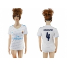 Women's Real Madrid #4 Sergio Ramos Home Soccer Club Jersey2