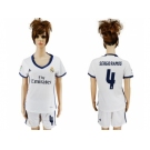 Women's Real Madrid #4 Sergio Ramos Home Soccer Club Jersey3